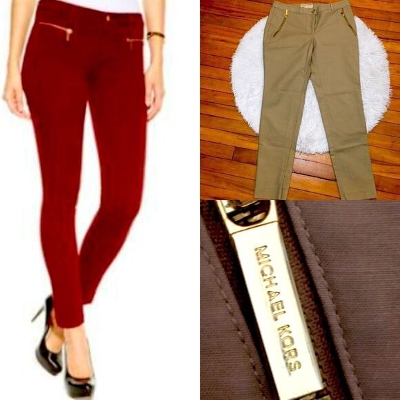 New! Michael Kors Stretch Zipper Skinny - Picture 1 of 7